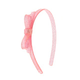 Thin Bow Glitter Pink Headband