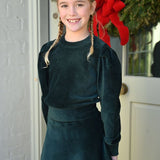 Peyton Top Dark Green Velour