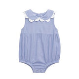 Blue Gingham Scalloped Bubble