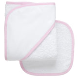 Pink Small Check Trim Hooded Towel & Washcloth Set