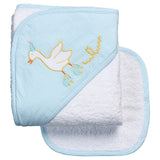 Silly Goose Applique Hooded Towel & Washcloth Set