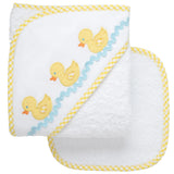Duck Applique Hooded Towel & Washcloth Set