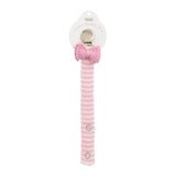 Pink Bow Crochet Paci Clip