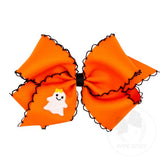 King Moonstitch Hair Bow with Embroidered Ghost