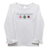 Christmas Ornament and Gifts Socked White Knit Long Sleeve