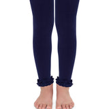 Pima Cotton Ruffle Footless Tights Navy