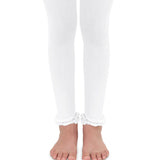 Pima Cotton Ruffle Footless Tights White