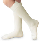 Pearl White Smooth Toe Cotton Knee High Socks 2 Pair Pack