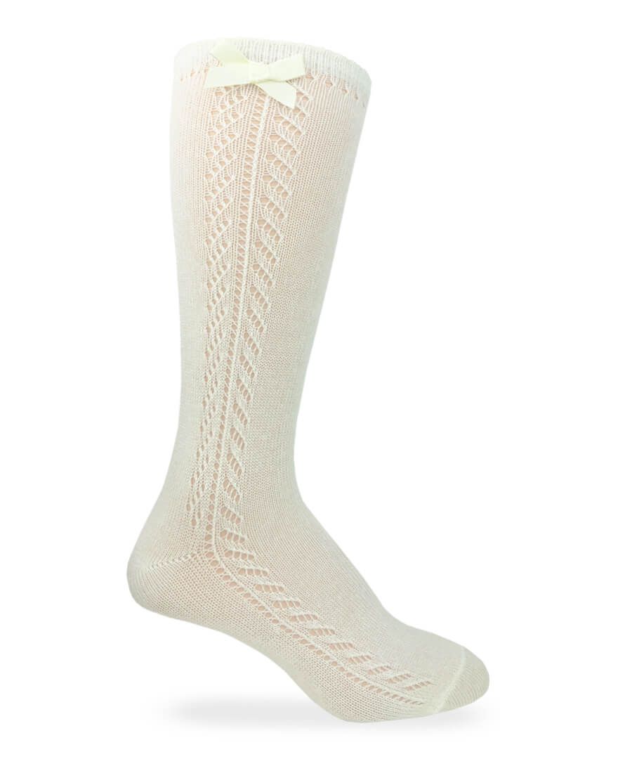 Pointelle Bow Knee High Socks 1650