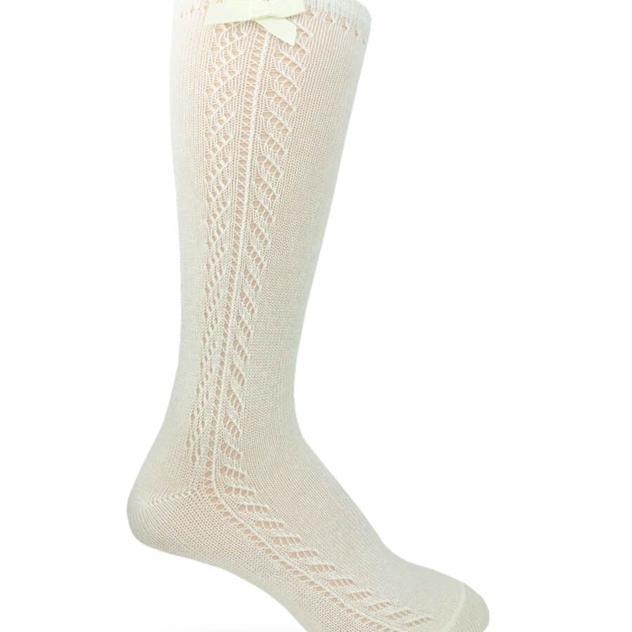 Pointelle Bow Knee High Socks 1650