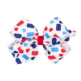 Medium Patriotic-themed Print Grosgrain Hair Bow