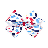 King Patriotic-themed Print Grosgrain Hair Bow