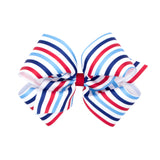 King Patriotic-themed Print Grosgrain Hair Bow