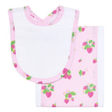 Strawberry Drooler Bib & Burp Set