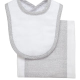Elephant Drooler Bib & Burp Set, Gray