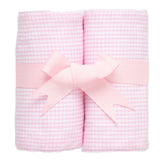 Pink Small Check Set of Two Burps