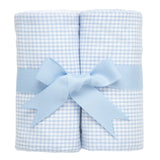 Blue Small Check Set of Two Burps