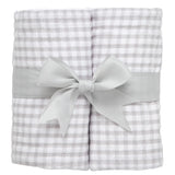 Gray Big Check Set of Two Burps