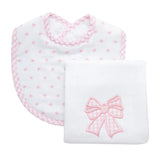 Bow Basic Bib & Burp Boxed Set, Pink
