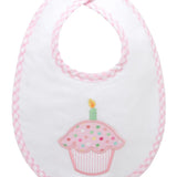Cupcake Applique Basic Bib Pink