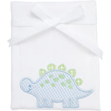 Dinosaur Applique Burp, Blue