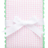 Pink Big Check Fancy Fabric Burp