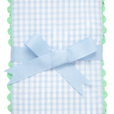 Blue Big Check Fancy Fabric Burp