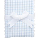 Big Check Fancy Fabric Burp Blue Big Check with White Trim