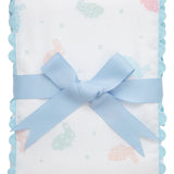 Bunny Fancy Fabric Burp, Blue