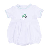 Lil Green Tractor Embroidered Bubble