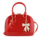 Cate Red Sparkle Coco Gold Bow