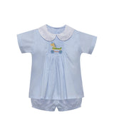 Blue Shay Apron Short Set - Vintage Horse