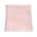 Swaddle Baby Blanket Light Pink/ White