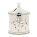 Bambino Silverplated Money Box - Blue Carousel