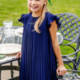 Piper Pleated Dress Nantucket Navy