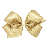 Medium Party Glitter Girls Hair Bow - Champagne