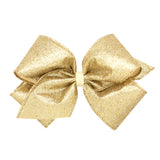 King Party Glitter Girls Hair Bow - Champagne