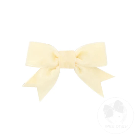 Mini Velvet Two-Loop Bow with Fancy Cut Tail – Lollibear