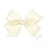 King Grosgrain Hair Bow with Scalloped Edge