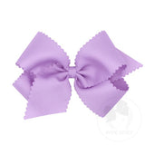 King Grosgrain Hair Bow Scalloped Edge