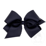 King Grosgrain Hair Bow Scalloped Edge