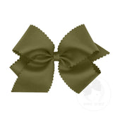 King Grosgrain Hair Bow Scalloped Edge