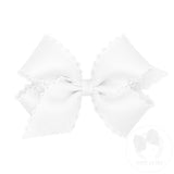 Medium Grosgrain Hair Bow with Matching Moonstitch Edge