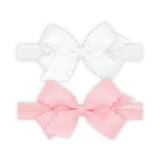Two Mini Scallop Bows With Bands