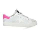 Vintage Havana White Laced Pink Back Tab Multi Glitter Low Top