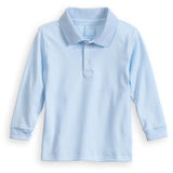 Blue Long Sleeve Pima Solid Polo