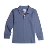 Long Sleeve Pima Polo, Steel Blue Lawson Madras