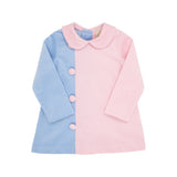 Blaire Button Dress (Corduroy) Beale Street Blue & Palm Beach Pink