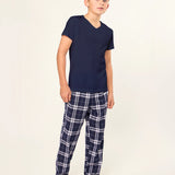 Kid's Brushed Twill Pant in Oxford Tartan