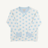 Cassidy Comfy Crewneck Vintage-Prep Pumpkin Pails with Buckhead Blue